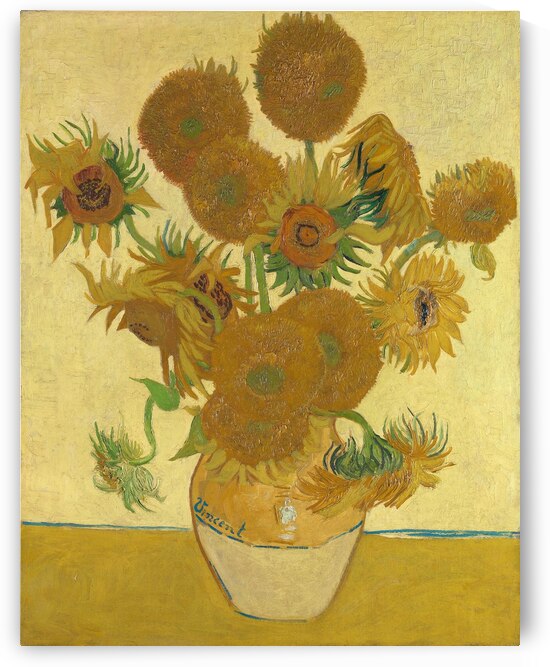 Vincent van Gogh - Still Life - Vase with Fifteen Sunflowers 1888  by Wirla