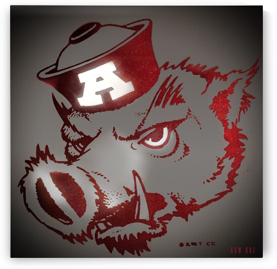 Vintage Arkansas Razorback Sailor Cap Mascot Art by Row One Brand