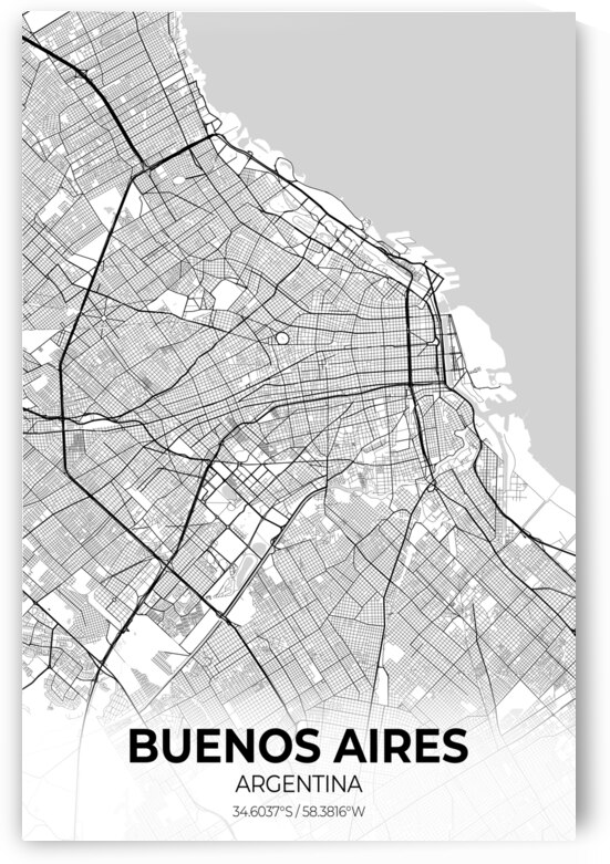 Buenos Aires Argentina City Map Print by Conceptual Photography