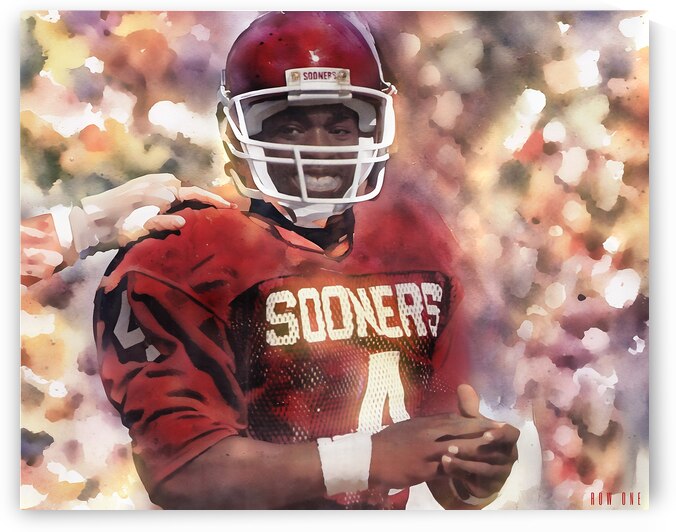 jamelle holieway oklahoma sooners football art by Row One Brand