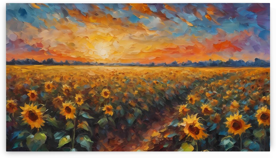 The beauty of the sunset view over the sunflower by SoiTwo