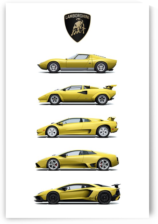 Lamborghini Generations Print by Conceptual Photography