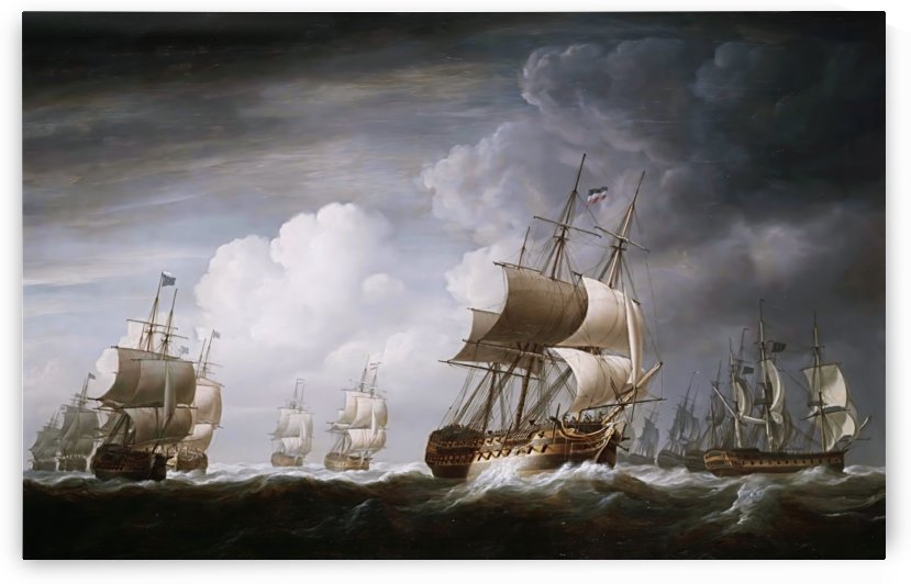 A Fleet Of East Indiamen At Sea by Nicholas Pocock by xzendor7