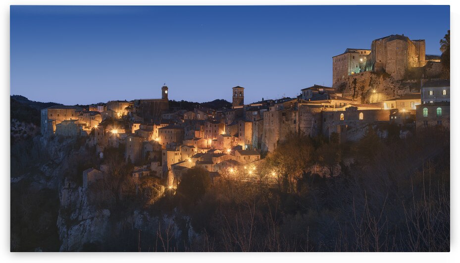 Sorano at Twilight. An Illuminated Medieval Village by Stefano Orazzini