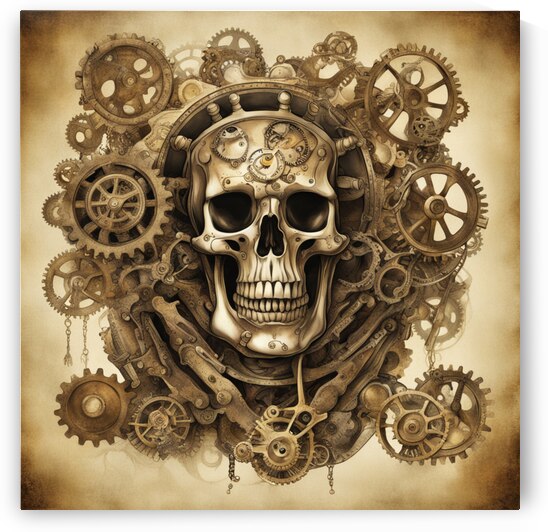 Steampunk gears skeleton pirates Dali style by AIGALLERY