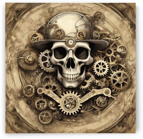 Steampunk gears skeleton pirates Dali style by AIGALLERY