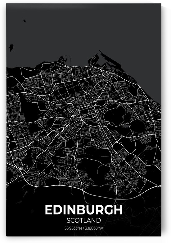 Edinburgh Scotland City Map Print by Conceptual Photography