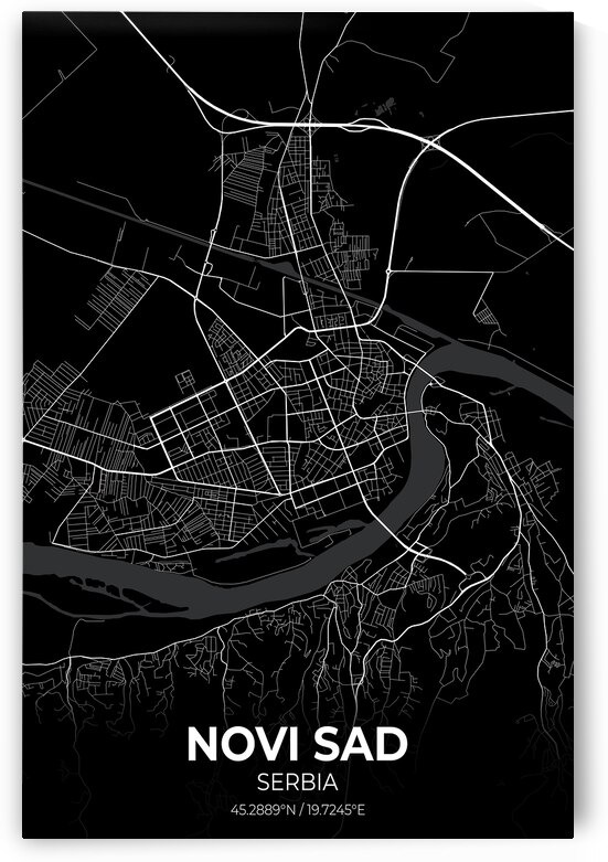 Novi Sad Serbia City Map Print by Conceptual Photography
