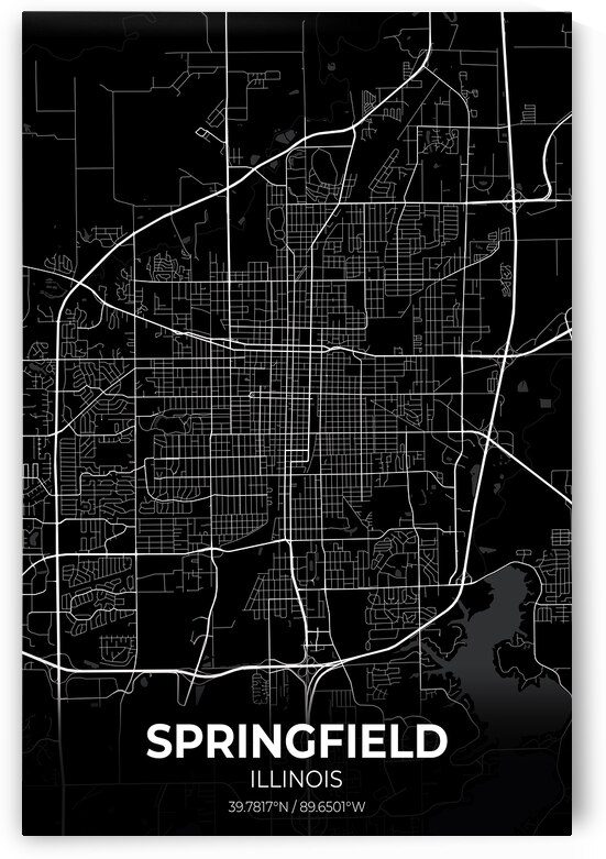 Springfield Illinois City Map Print by Conceptual Photography