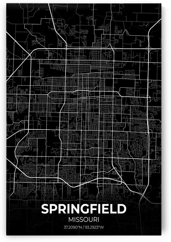 Springfield Missouri City Map Print by Conceptual Photography