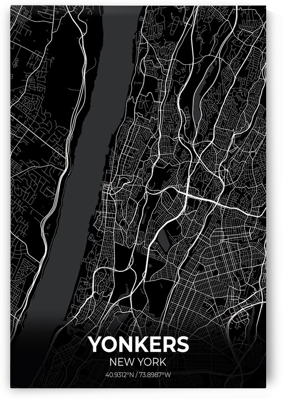 Yonkers New York City Map Print by Conceptual Photography