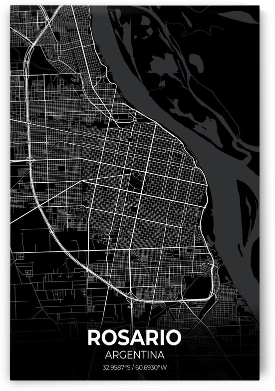 Rosario Argentina City Map Print by Conceptual Photography