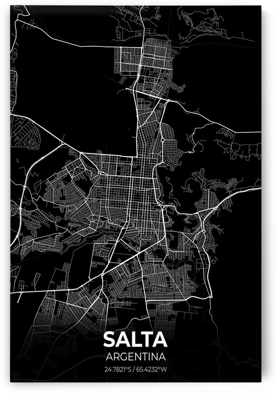 Salta Argentina City Map Print by Conceptual Photography