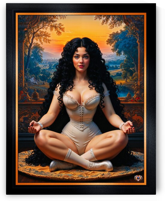 Elegant Woman in Meditative Harmony Amidst Natures Beauty Mesmerizing AI Concept Art by Xzendor7 by xzendor7