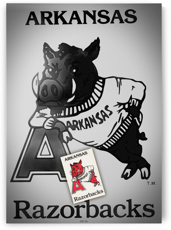 1980s Arkansas Razorback Leaning Art Remix by Row One Brand
