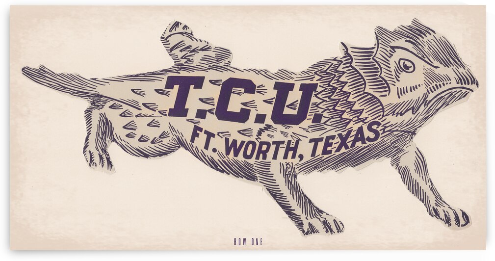 Vintage TCU Ft. Worth Art by Row One Brand