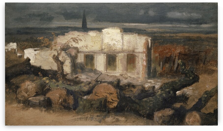 Destroyed House near Kehl [1870] by Arnold Böcklin [1827–1901] by MyCozyFineArt