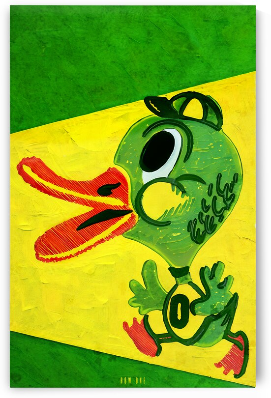 1954 oregon duck cartoon art by Row One Brand