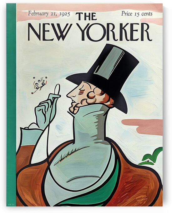 First Issue of New Yorker Magazine 1925 Cover Art by Row One Brand