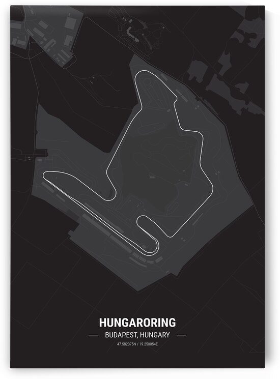 Hungaroring Race Track Map Print by Conceptual Photography