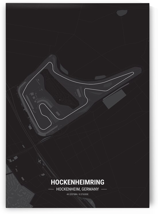 Hockenheimring Race Track Map Print by Conceptual Photography