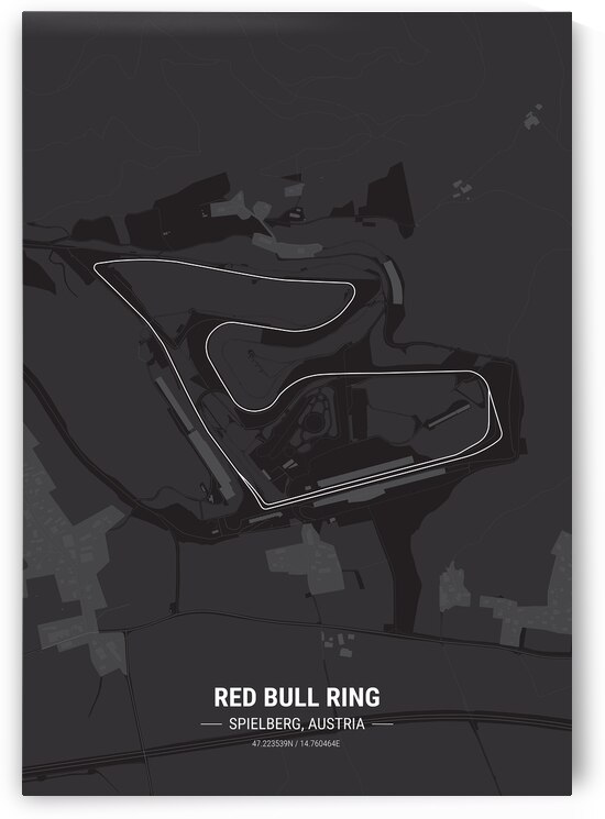 Red Bull Ring Race Track Map Print by Conceptual Photography