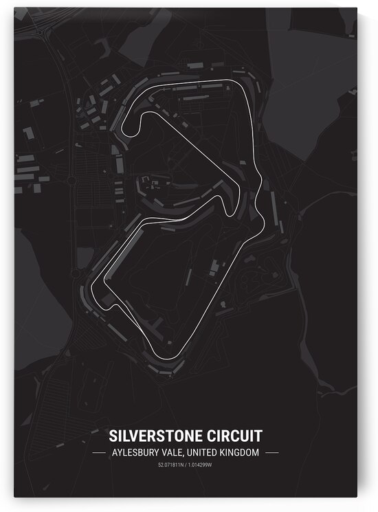 Silverstone Circuit Race Track Map Print by Conceptual Photography