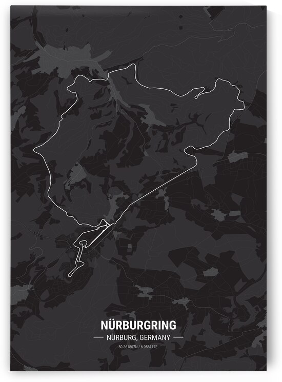 Nurburgring Race Track Map Print by Conceptual Photography