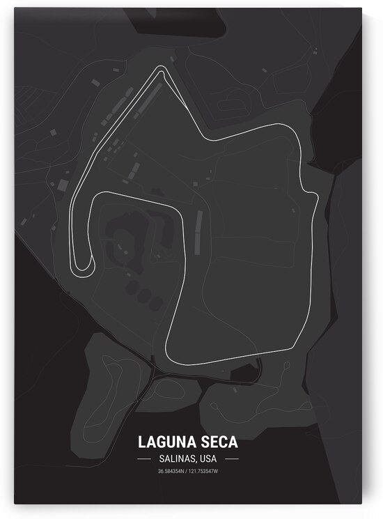 Laguna Seca Race Track Map Print by Conceptual Photography