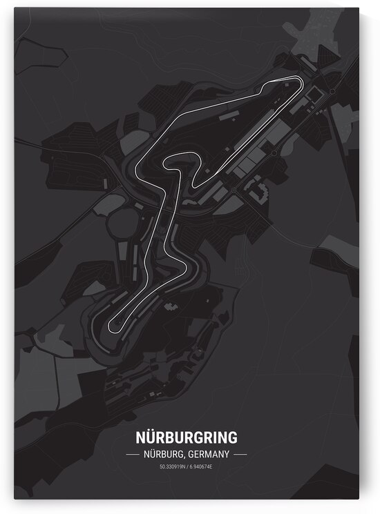  Nurburgring Race Track Map Print by Conceptual Photography
