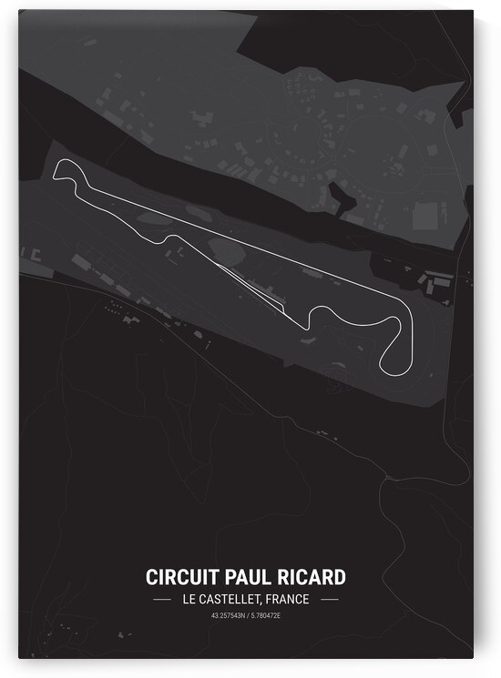 Circuit Paul Ricard Race Track Map Print by Conceptual Photography