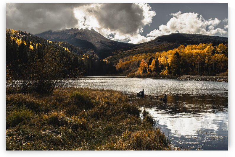 Colorado Lake Autumn Storm Clouds by Norma Brandsberg Photography