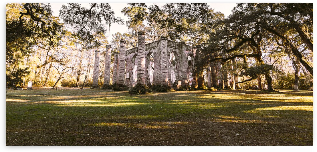 Old Sheldon Church Panorama by Norma Brandsberg Photography