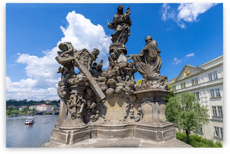 Czechia Baroque Charles Bridge on Vlatva connecting Prague Castle lesser quarter and Old Town by Elijah Lovkoff