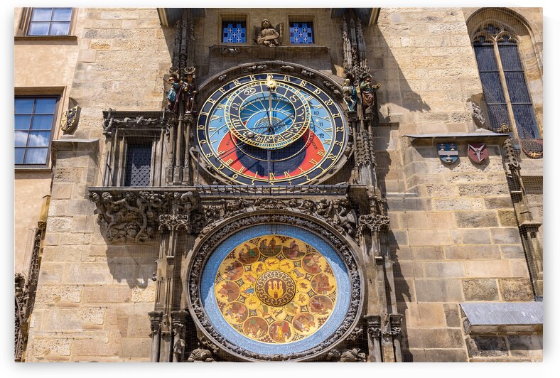 Prague Astronomical Clock attached to Old Town Hall at the main Old Town city square by Elijah Lovkoff