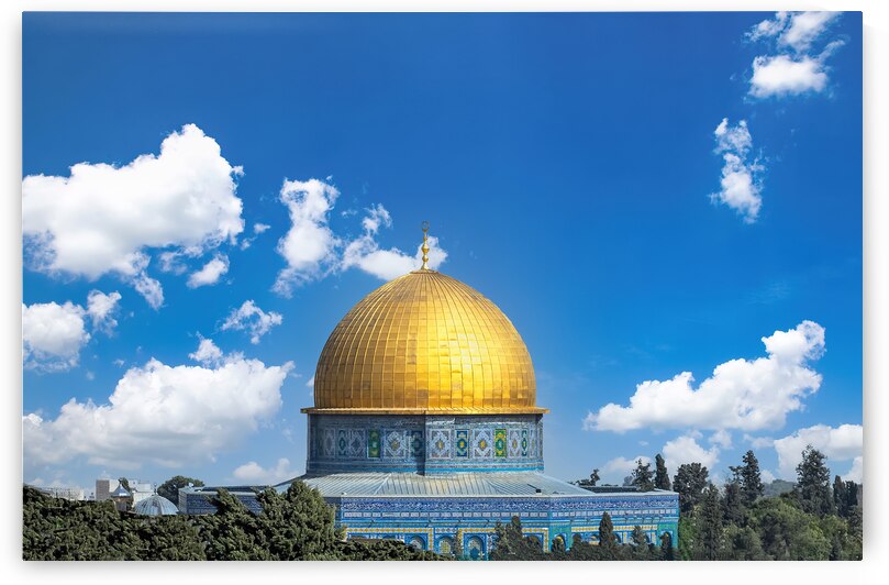 Jerusalem Islamic shrine Dome of the Rock located in the Old City on Temple Mount by Elijah Lovkoff