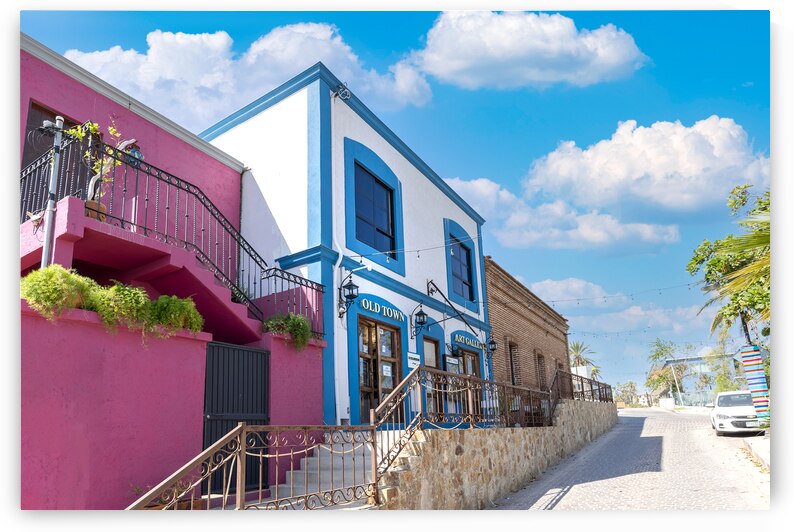 Scenic colonial streets and architecture of San Jose del Cabo in historic city center hub for culture and numerous art galleries by Elijah Lovkoff