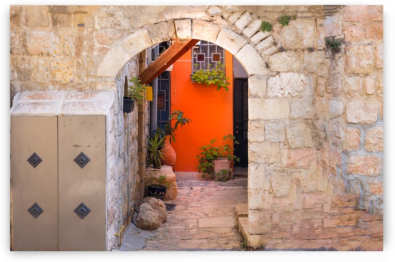 Israel Jerusalem old narrow streets of Nahlaot historic neighborhood with many small synagogues by Elijah Lovkoff