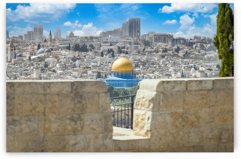 Jerusalem Islamic shrine Dome of the Rock located in the Old City on Temple Mount by Elijah Lovkoff