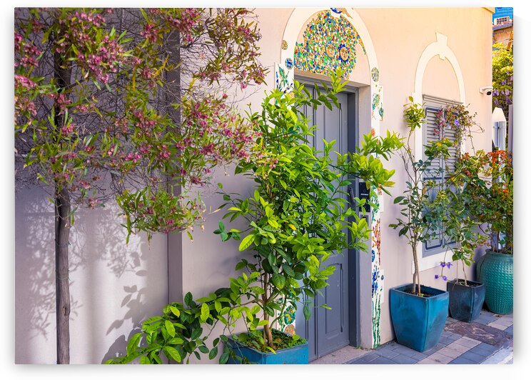 Israel Tel Aviv historic neighborhood Neve Tzedek with art galleries boutiques and old houses by Elijah Lovkoff