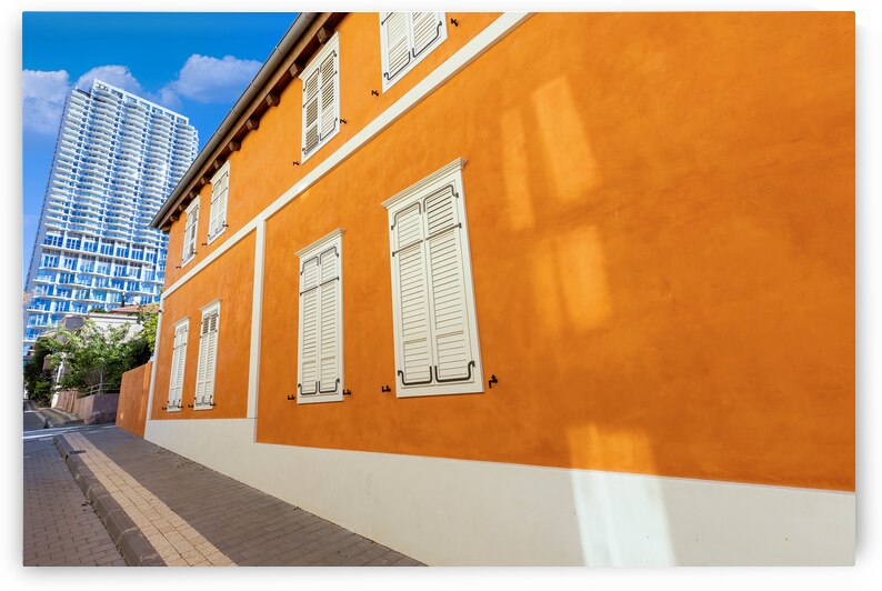 Israel Tel Aviv historic neighborhood Neve Tzedek with art galleries boutiques and old houses by Elijah Lovkoff