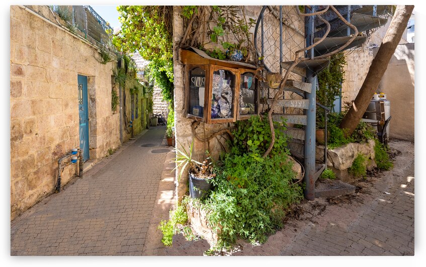 Israel Jerusalem old narrow streets of Nahlaot historic neighborhood with many small synagogues by Elijah Lovkoff