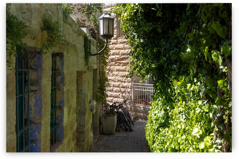 Israel Jerusalem old narrow streets of Nahlaot historic neighborhood with many small synagogues by Elijah Lovkoff