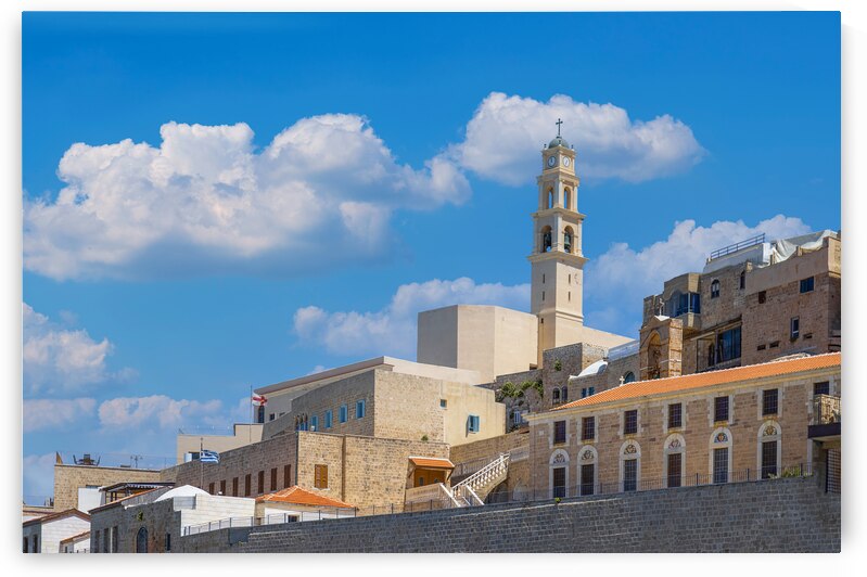 Israel view of Tel Aviv shore sea shoreline and Namal Yafo historic Old Jaffa port by Elijah Lovkoff