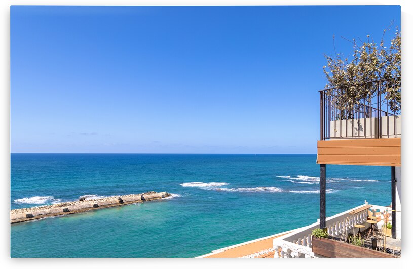 Israel view of Tel Aviv shore sea shoreline and Namal Yafo historic Old Jaffa port by Elijah Lovkoff