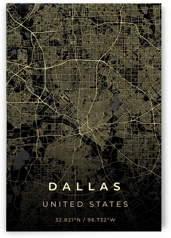 Dallas Texas City Map Print by Conceptual Photography
