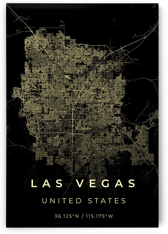 Las Vegas Nevada City Map Print by Conceptual Photography