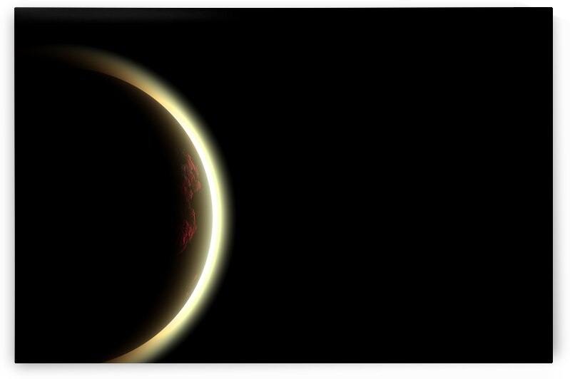 Illustration of planets in deep space in remote galaxies by Elijah Lovkoff