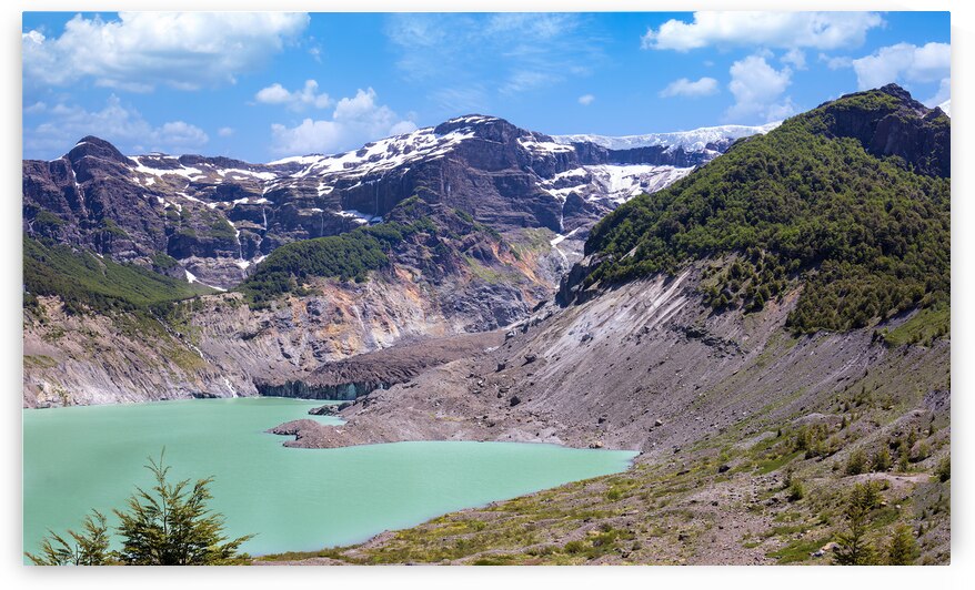 Argentina Bariloche Ventisquiero Negro waterfall in Patagonia located in Nahuel Huapi national park by Elijah Lovkoff