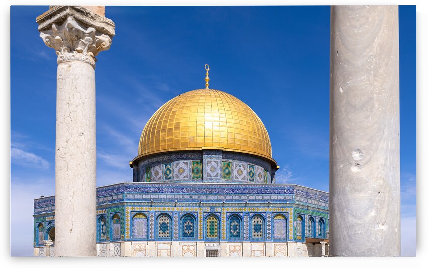 Jerusalem Islamic shrine Dome of Rock located in the Old City on Temple Mount near Western Wall by Elijah Lovkoff